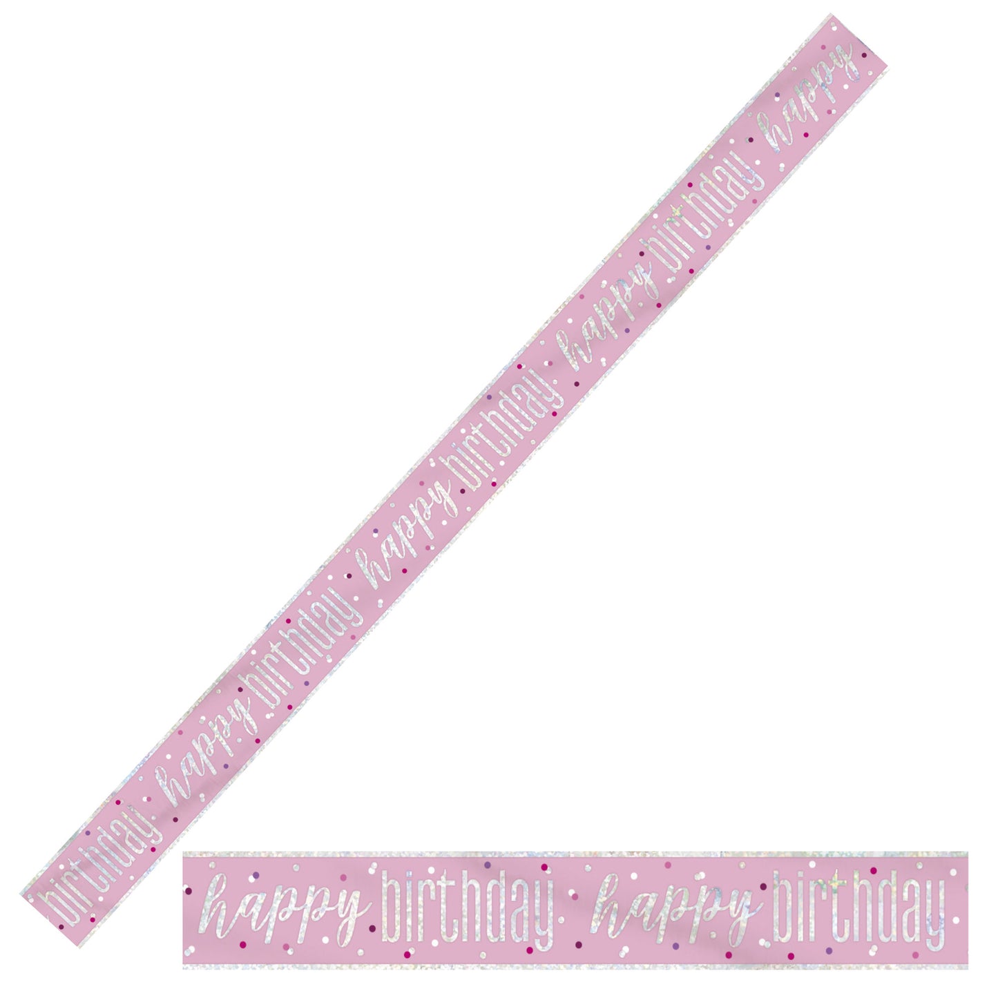 Bling Birthday Banner For A Happy Birthday In Pink & Silver