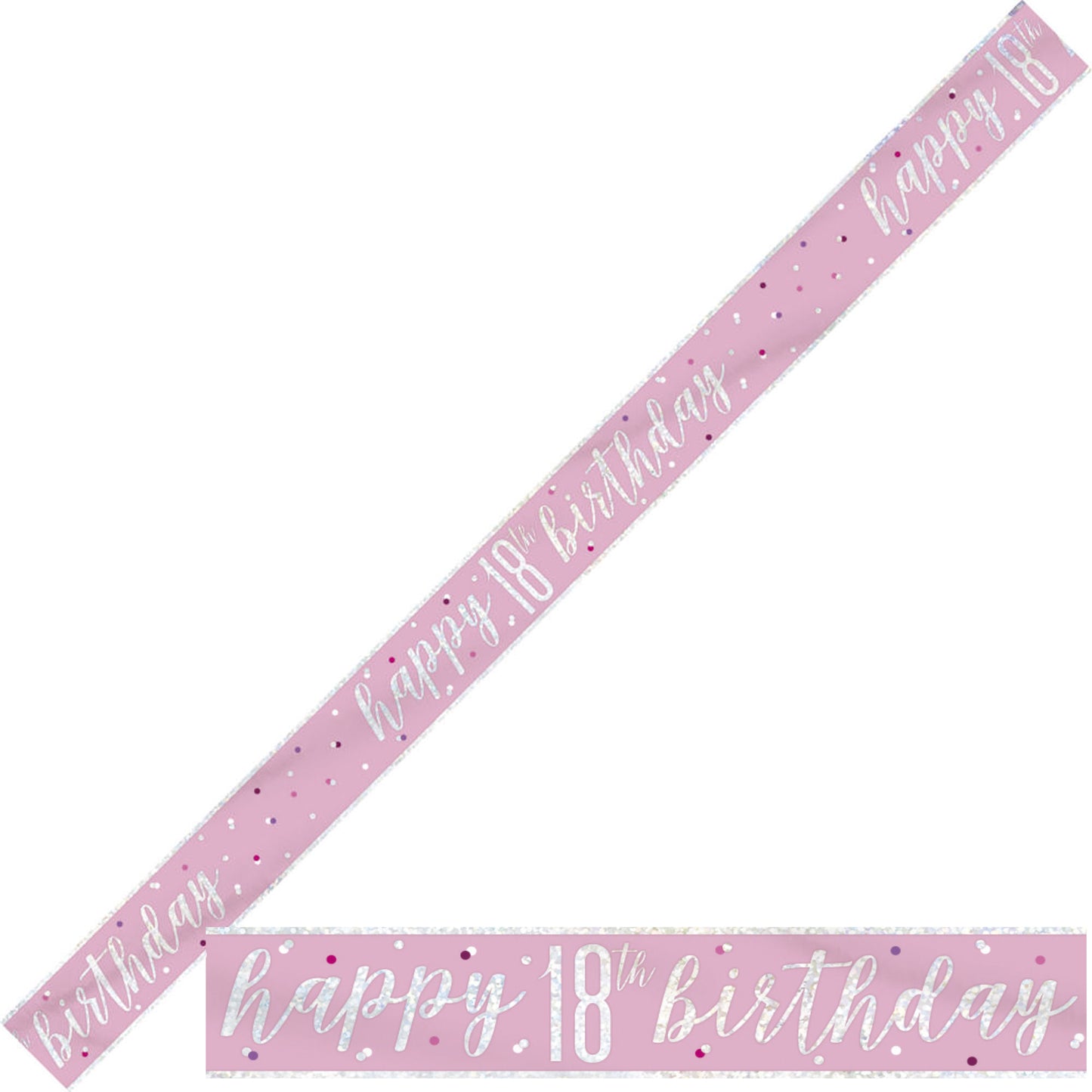 Bling Birthday Banner For An 18th Birthday In Pink & Silver