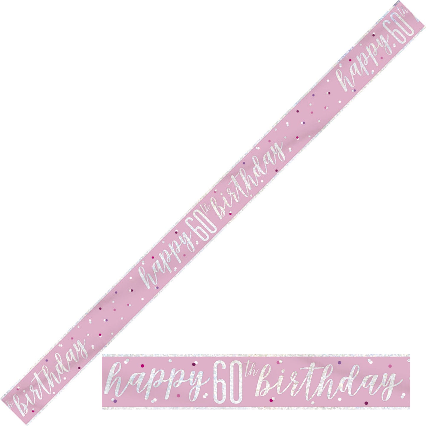 Bling Birthday Banner For A 60th Birthday In Pink & Silver