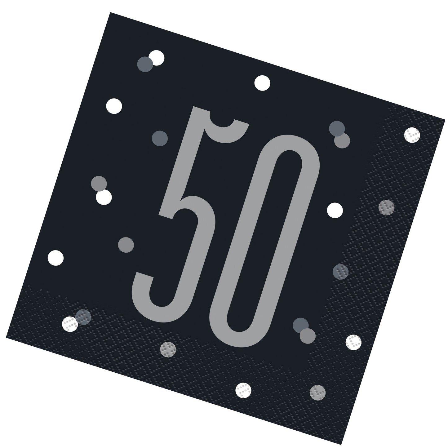 Black & Silver Bling RECYCLABLE 50th Birthday Napkins