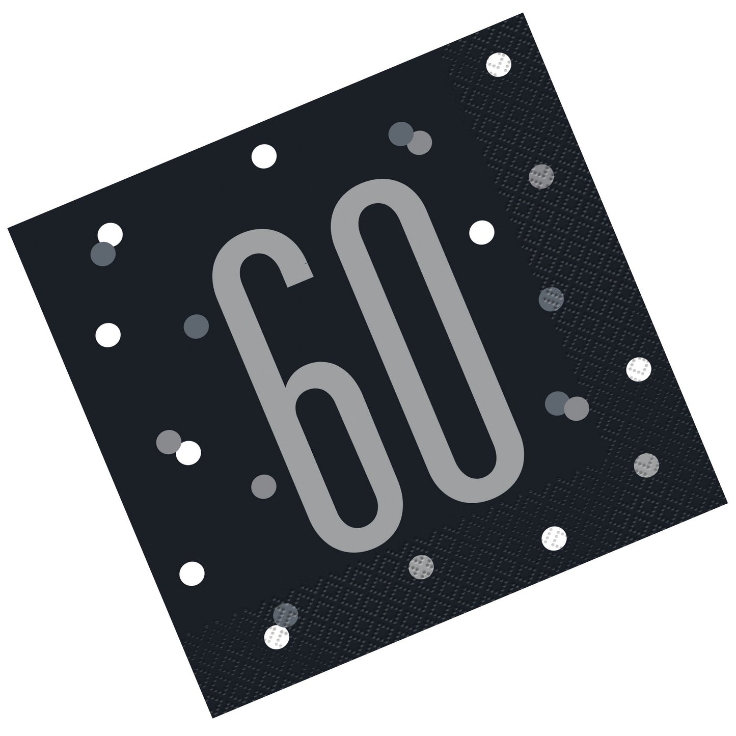 Black & Silver Bling RECYCLABLE 60th Birthday Napkins