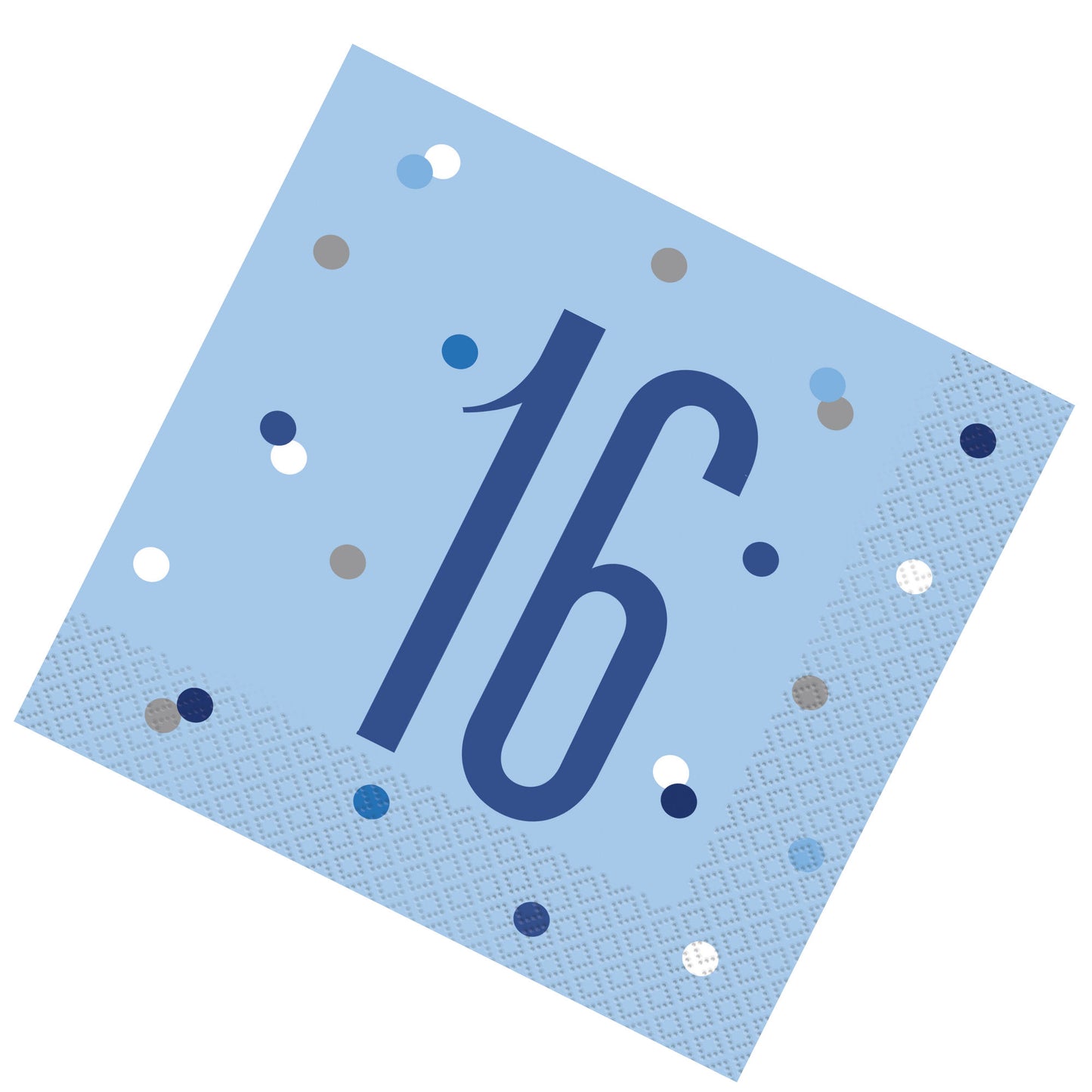 Blue & Silver Bling RECYCLABLE 16th Birthday Napkins