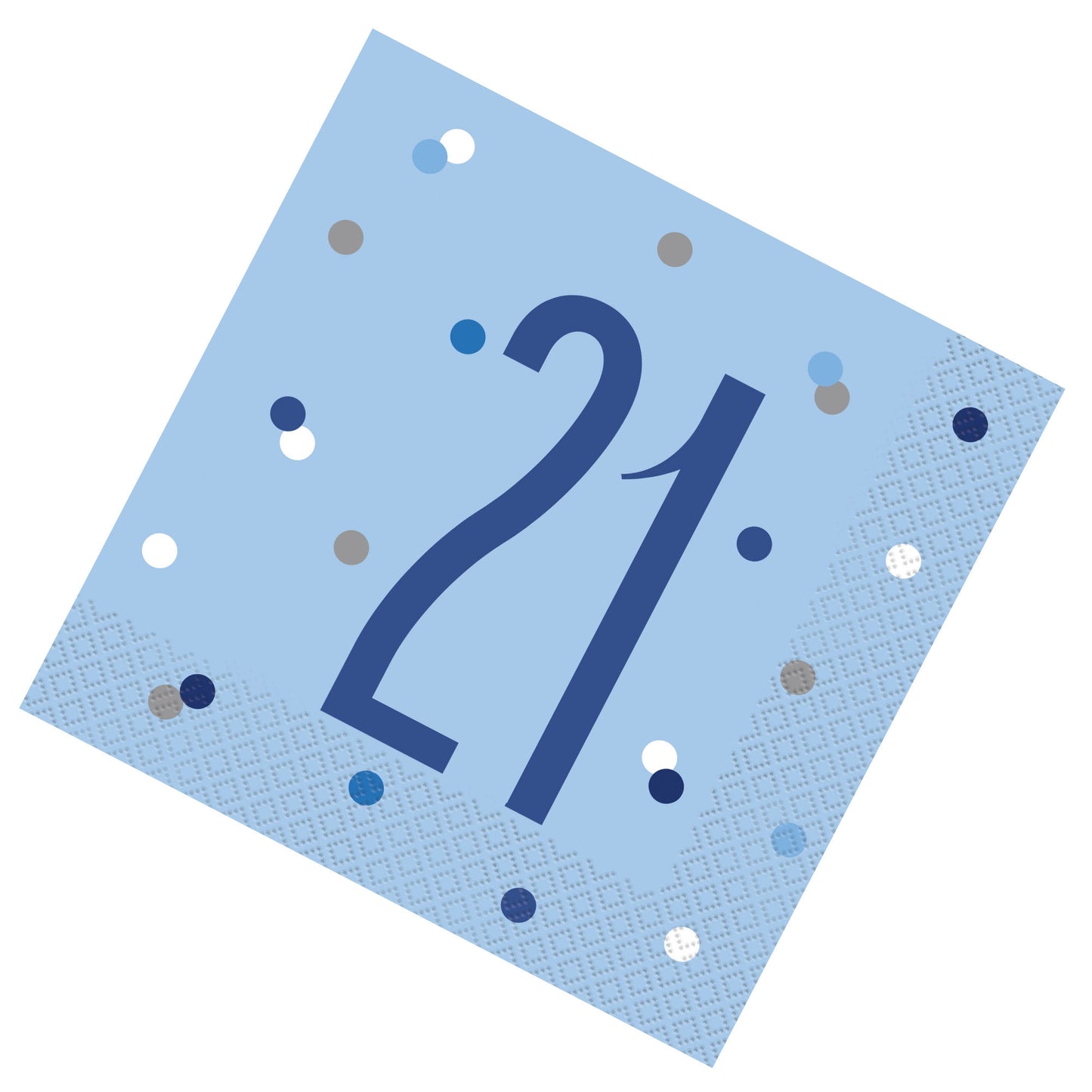 Blue & Silver Bling RECYCLABLE 21st Birthday Napkins