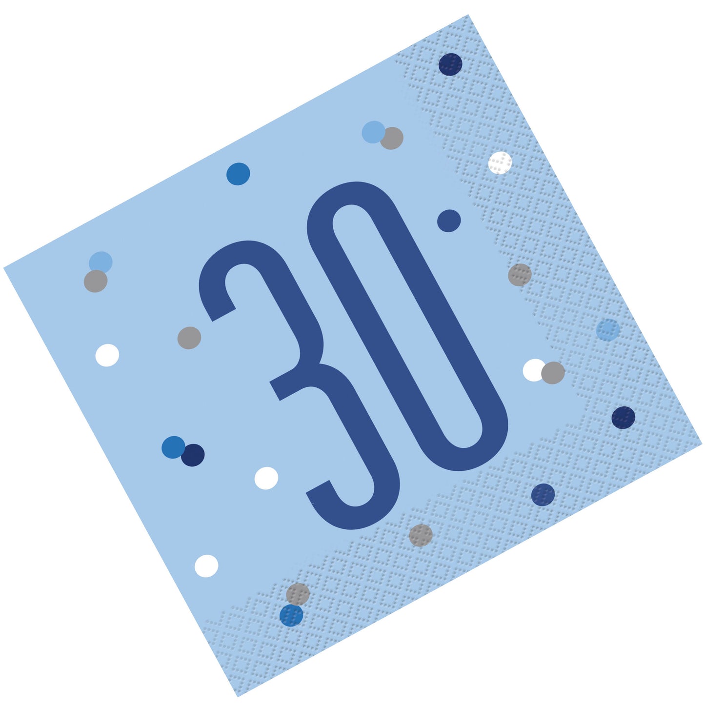 Blue & Silver Bling RECYCLABLE 30th Birthday Napkins