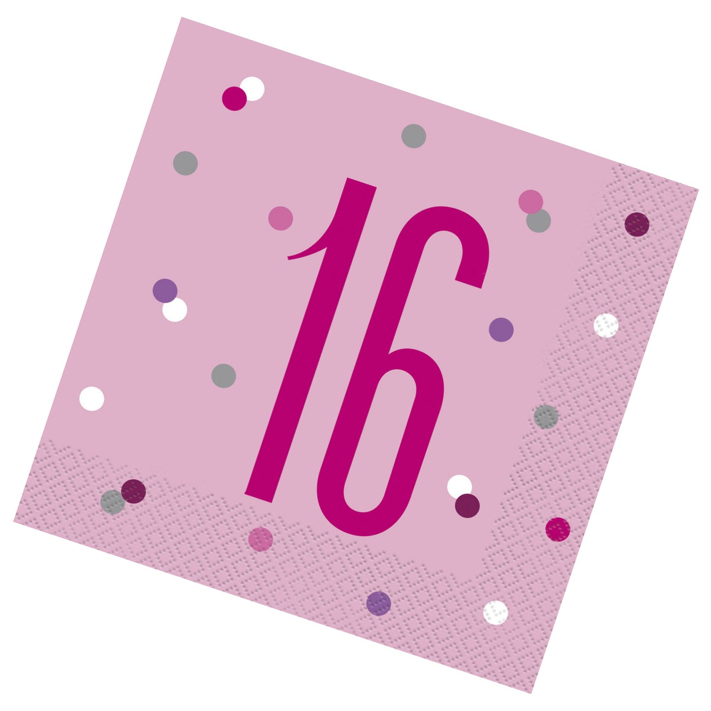 Pink & Silver Bling RECYCLABLE 16th Birthday Napkins