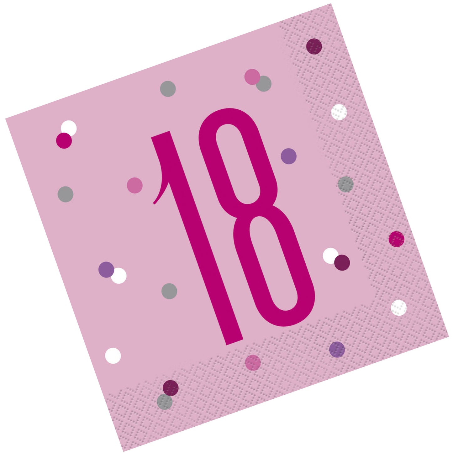 Pink & Silver Bling RECYCLABLE 18th Birthday Napkins