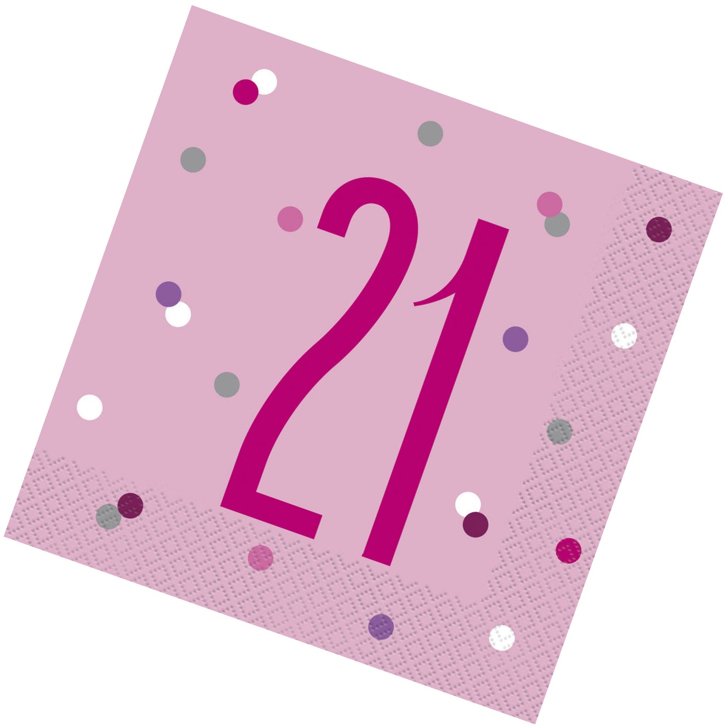 Pink & Silver Bling RECYCLABLE 21st Birthday Napkins