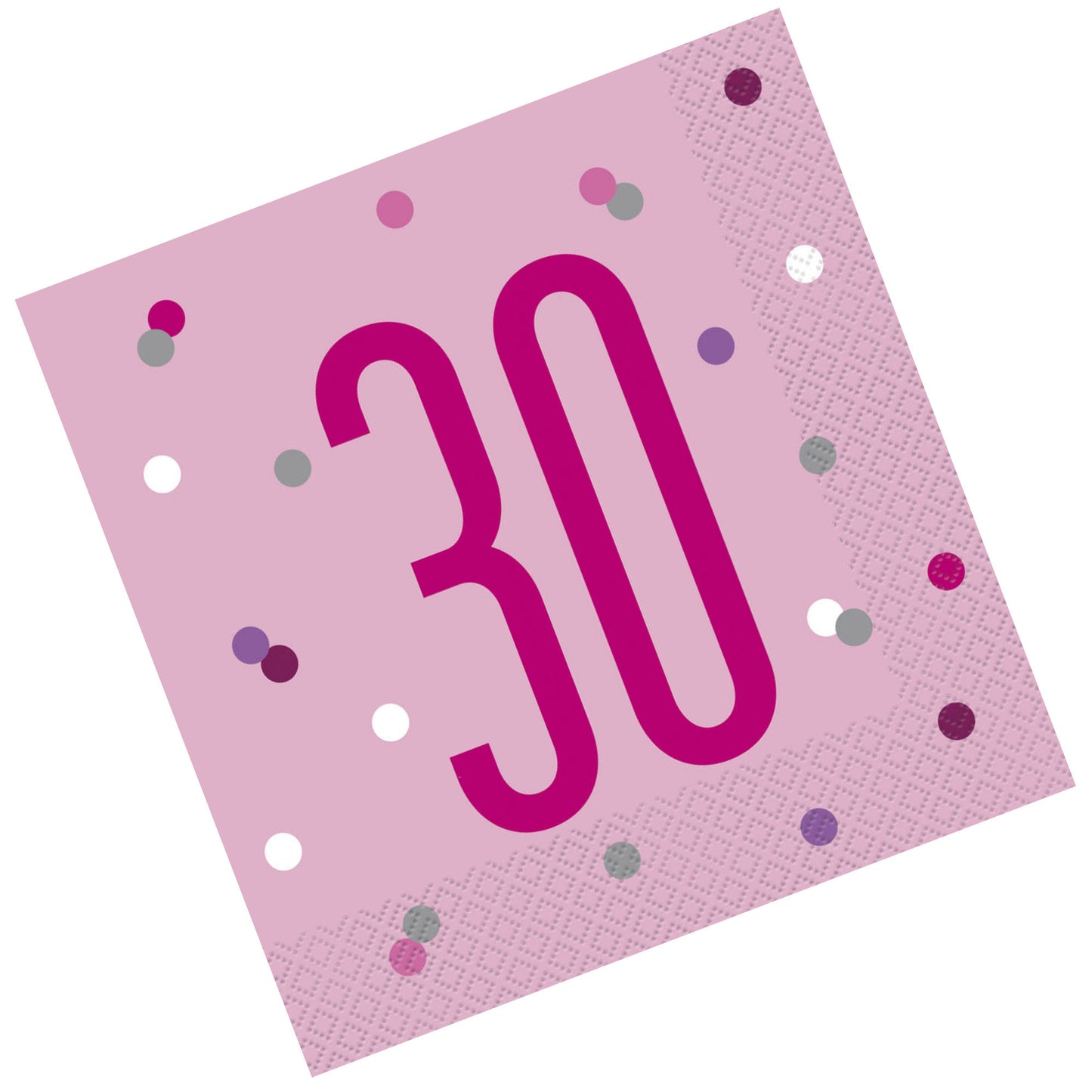 Pink & Silver Bling RECYCLABLE 30th Birthday Napkins