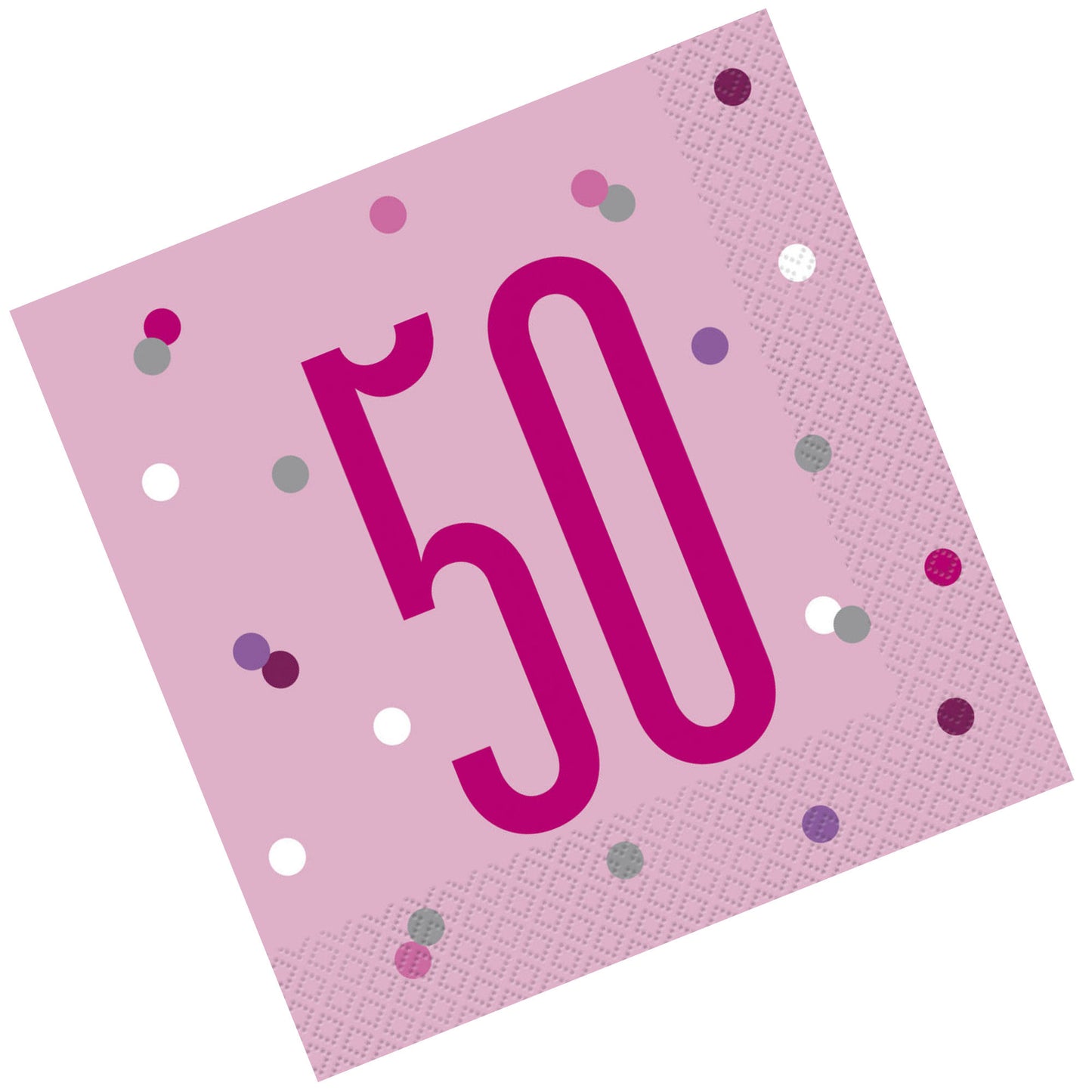 Pink & Silver Bling RECYCLABLE 50th Birthday Napkins