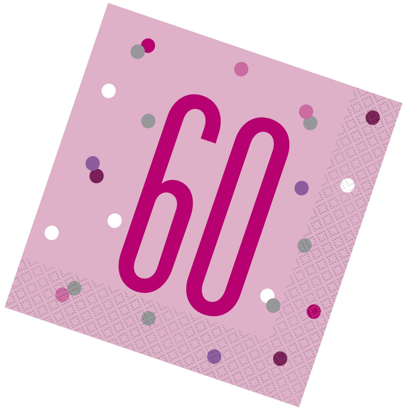 Pink & Silver Bling RECYCLABLE 60th Birthday Napkins