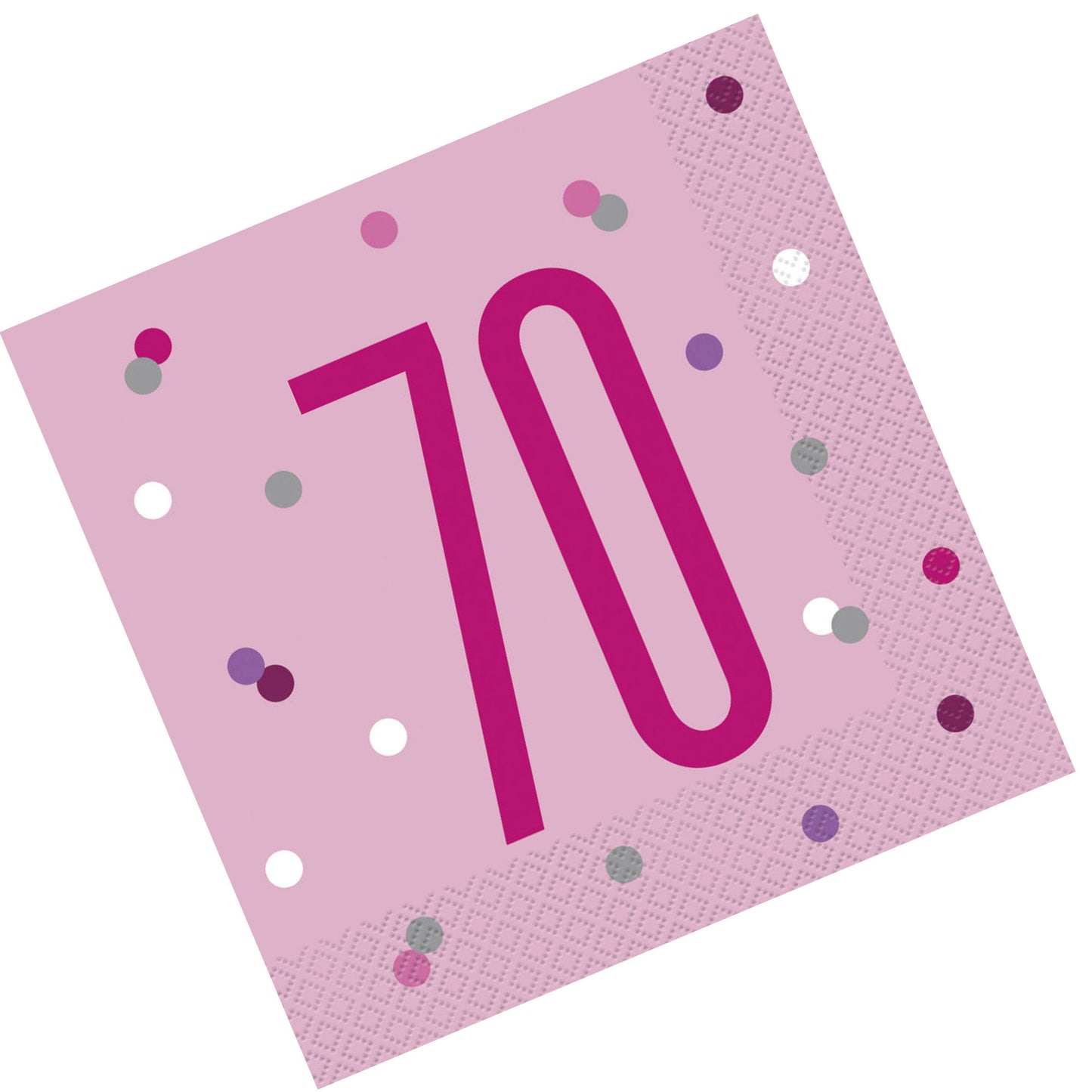 Pink & Silver Bling RECYCLABLE 70th Birthday Napkins