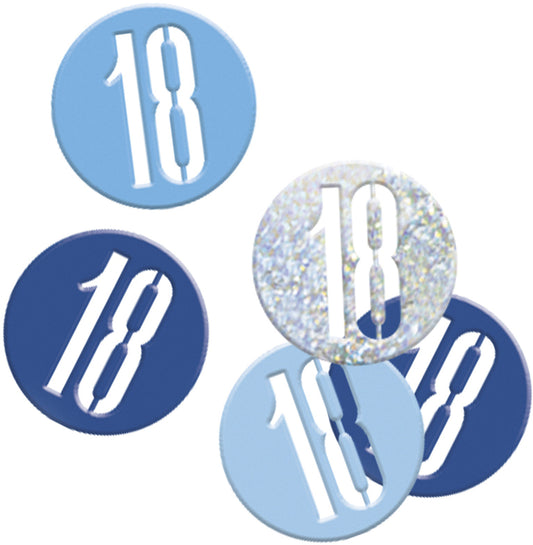 Blue Bling 18th Birthday Confetti - Disc Shaped Confetti For Tables, Etc.