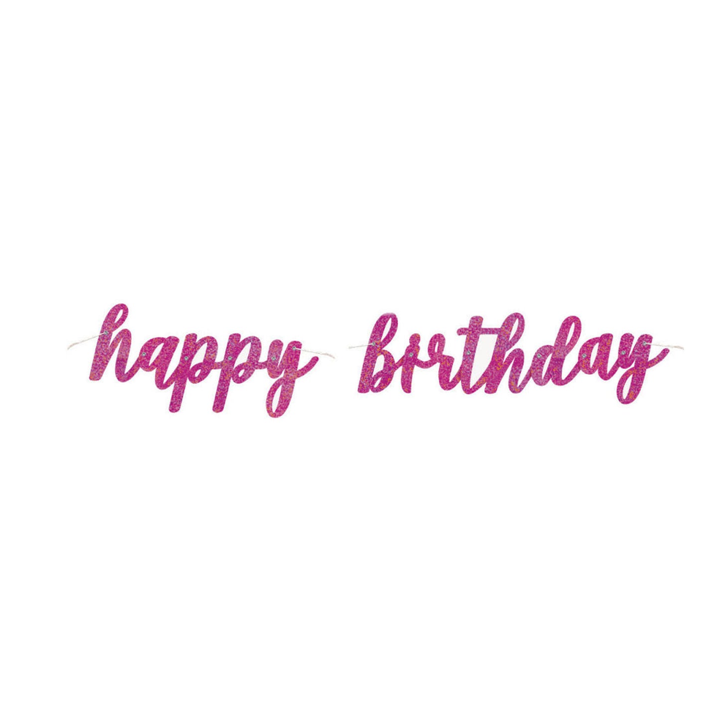 A Very Bling Glitz HAPPY BIRTHDAY Script Banner In Sparkling Pink