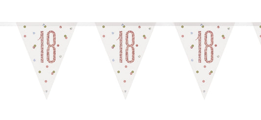 Bling Birthday Flag Bunting For An 18th Birthday In Rose Gold