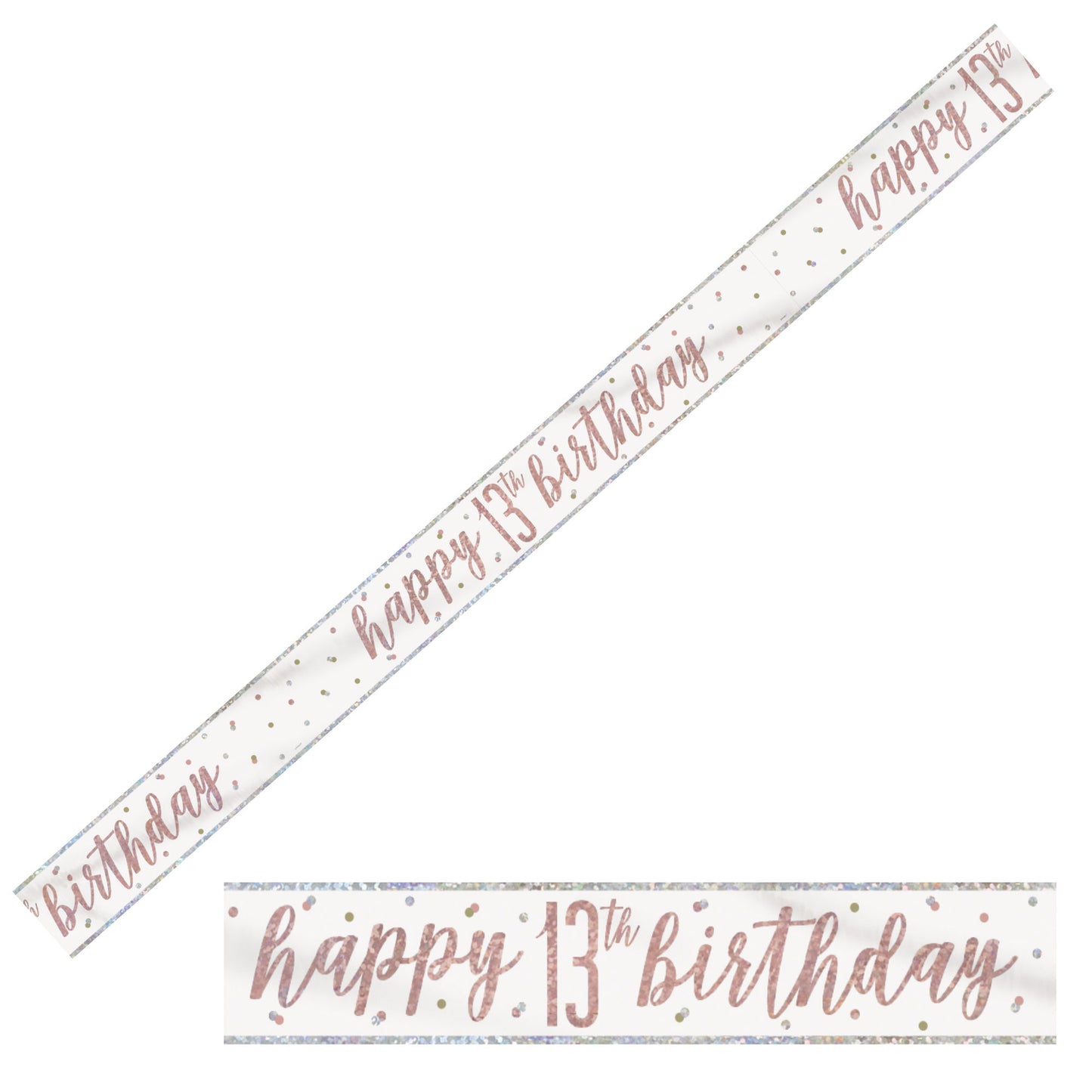 Bling Birthday Banner For A 13th Birthday In Rose Gold