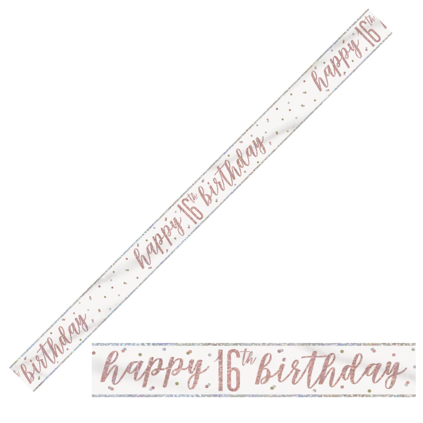 Bling Birthday Banner For A 16th Birthday In Rose Gold