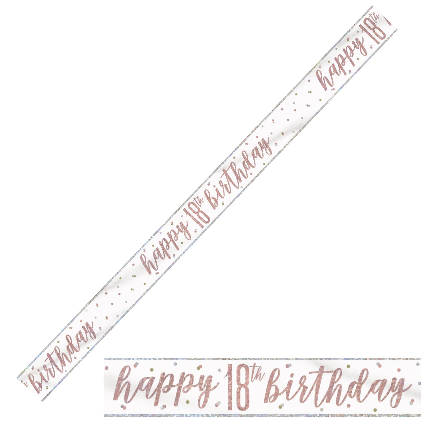 Bling Birthday Banner For An 18th Birthday In Rose Gold