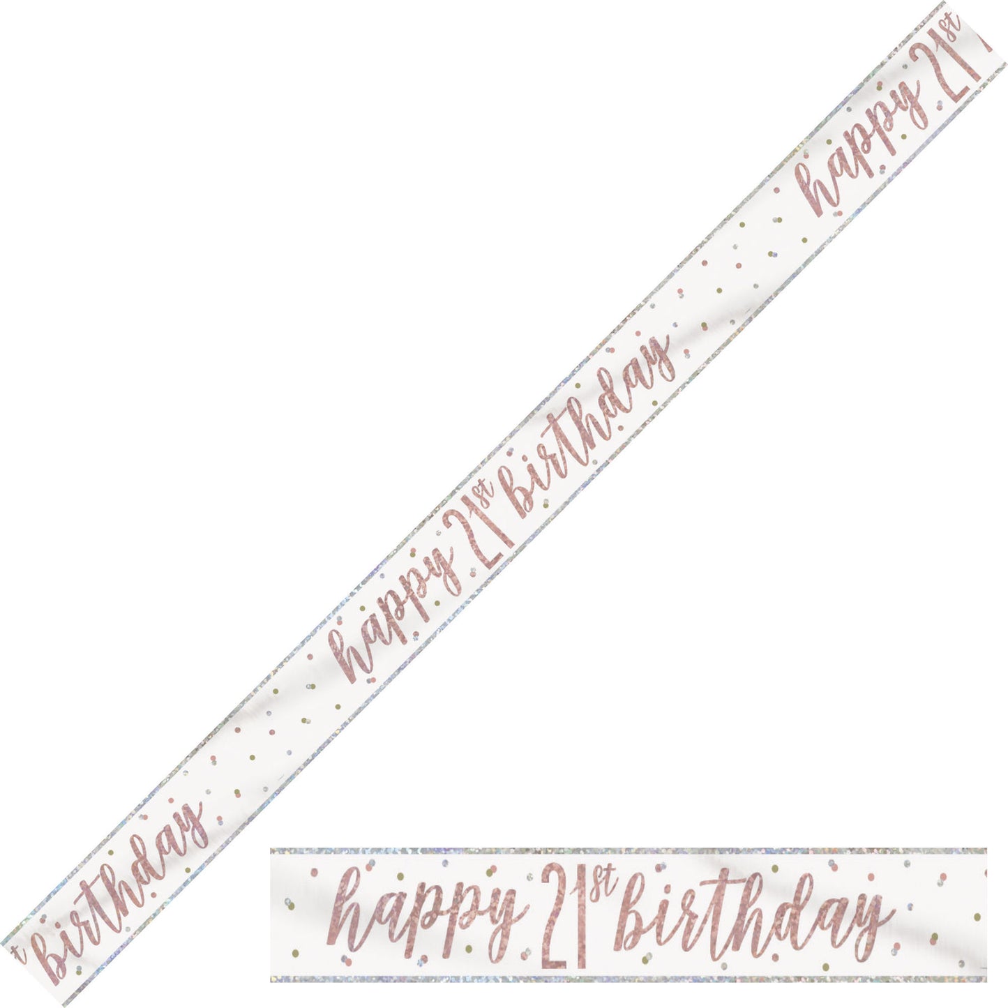 Bling Birthday Banner For A 21st Birthday In Rose Gold