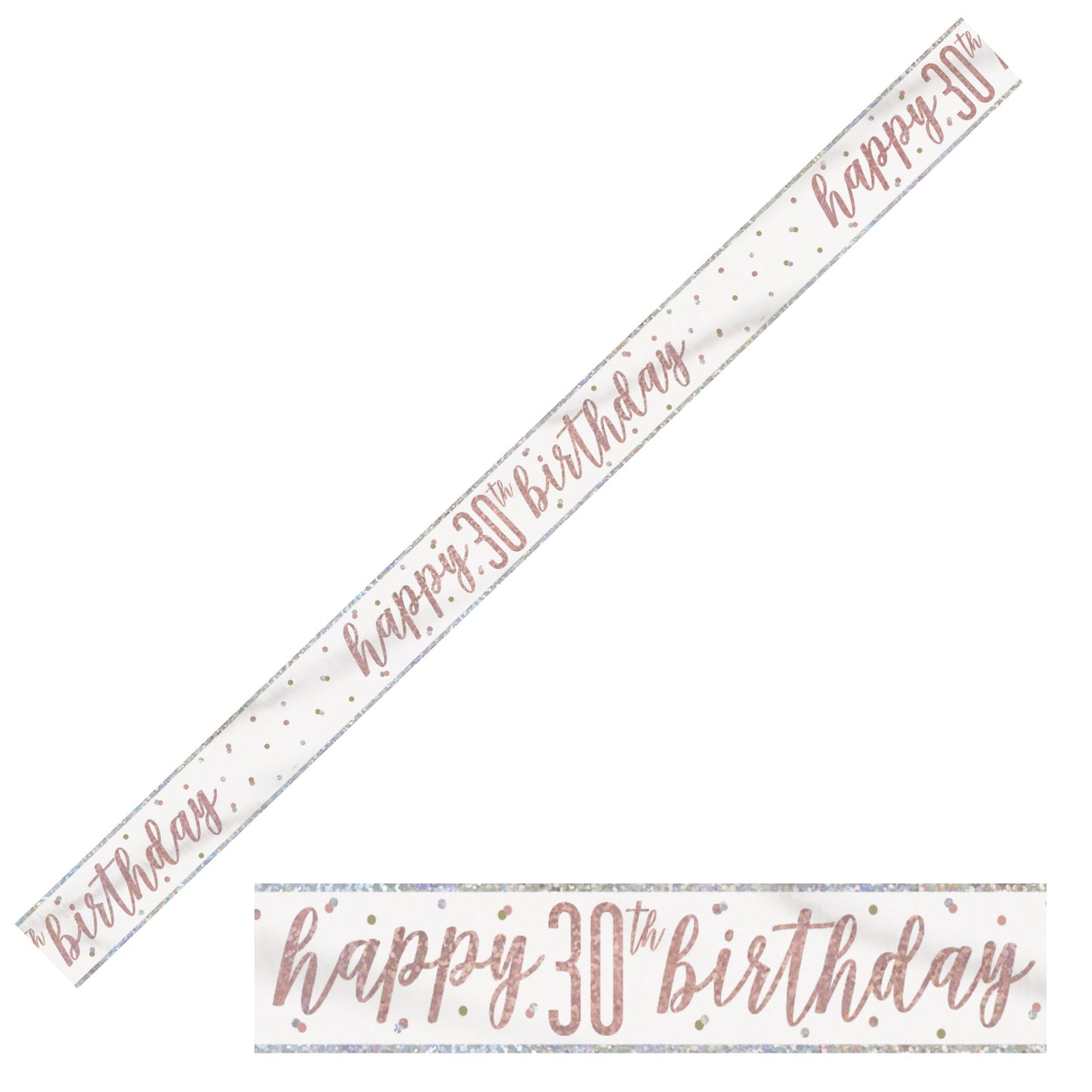 Bling Birthday Banner For A 30th Birthday In Rose Gold