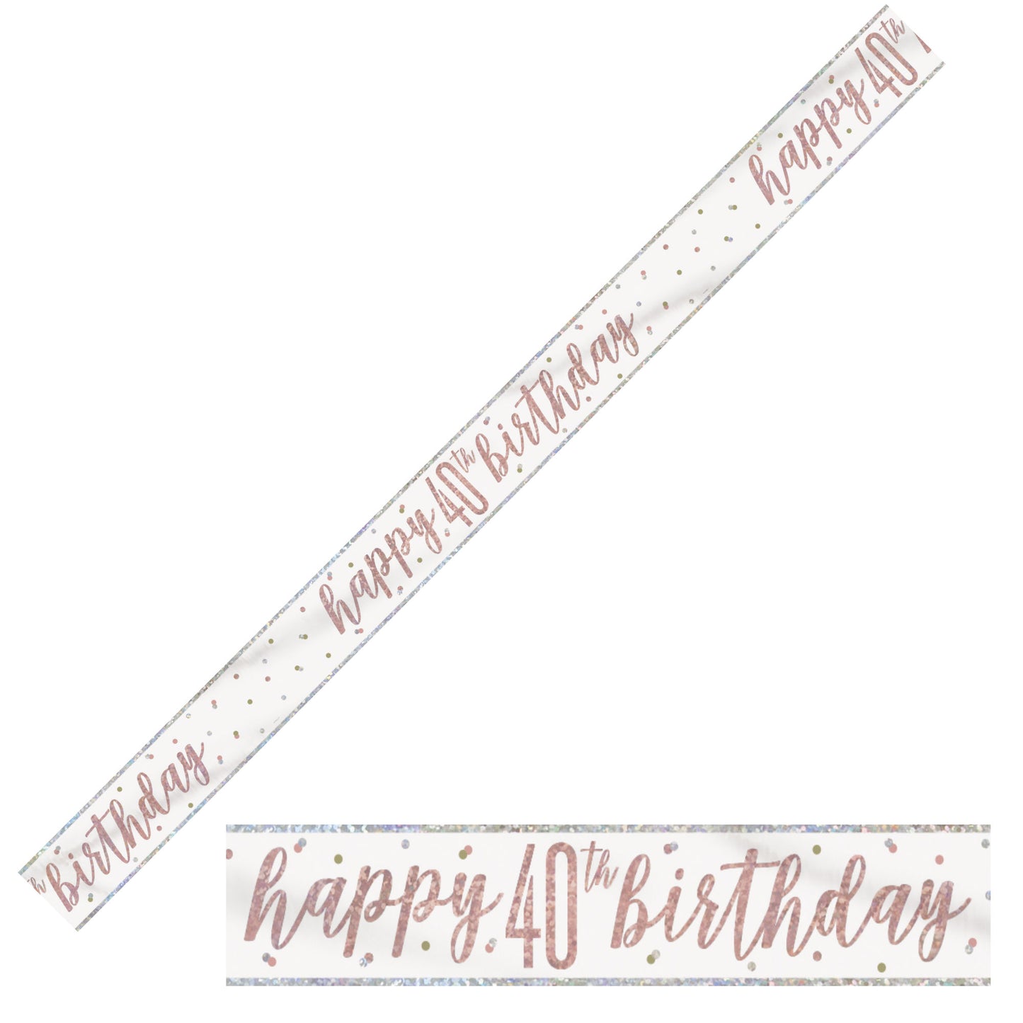 Bling Birthday Banner For A 40th Birthday In Rose Gold