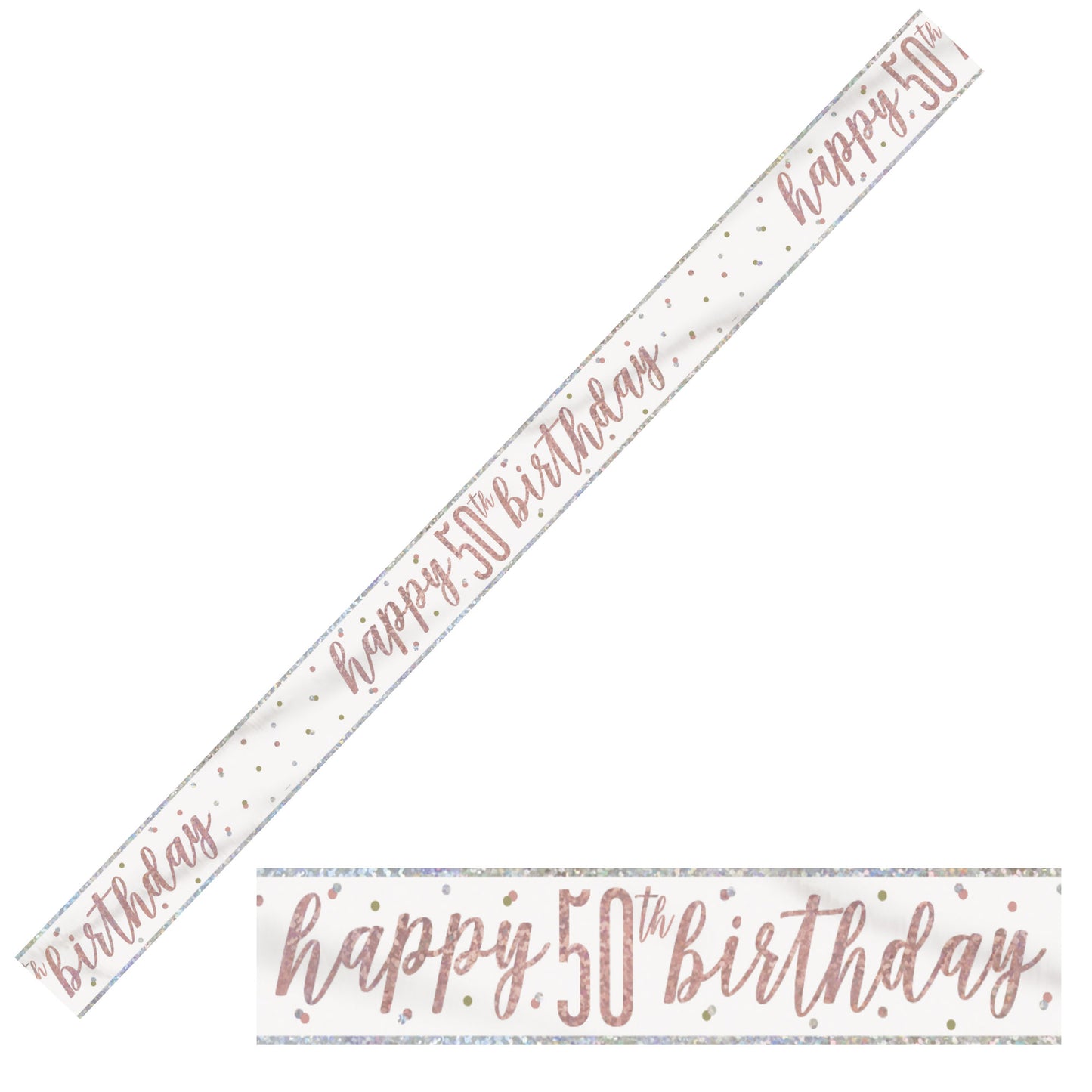 Bling Birthday Banner For A 50th Birthday In Rose Gold