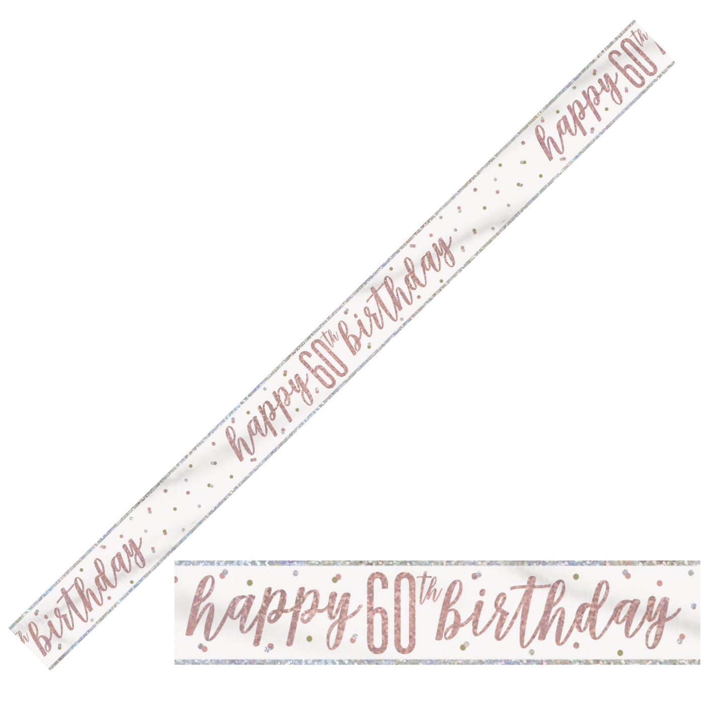 Bling Birthday Banner For A 60th Birthday In Rose Gold