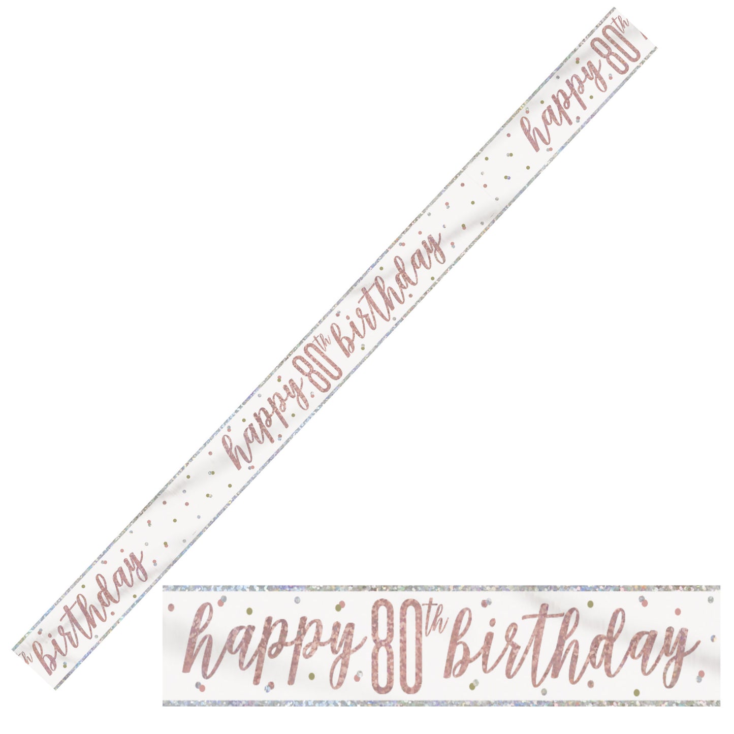 Bling Birthday Banner For An 80th Birthday In Rose Gold