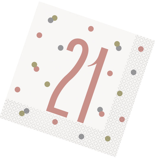 Rose Gold Bling RECYCLABLE 21st Birthday Napkins