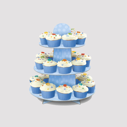 Blue Polka dot Recyclable Cupcake Stand