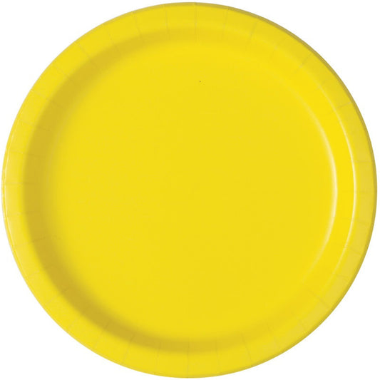 Sustainably Sourced 7" or 9" Recyclable YELLOW Paper Party Plates