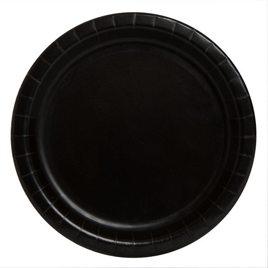 Sustainably Sourced 7" or 9" Recyclable BLACK Paper Party Plates