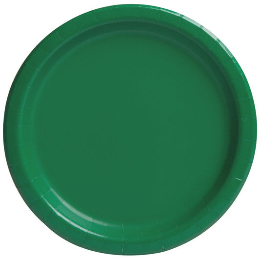 Sustainably Sourced 7" or 9" Recyclable EMERALD GREEN Paper Party Plates